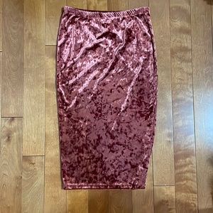 Crushed Velvet Pencil Skirt